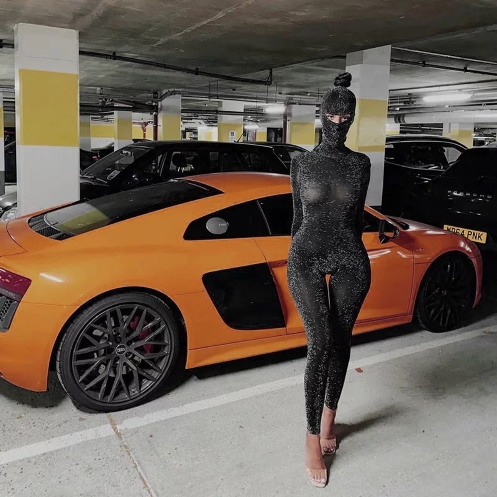 Backless bodysuit with mask